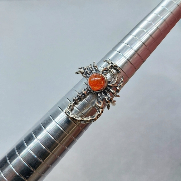 1.8ct Arusha Sunstone Scorpion Ring In Sterling Silver